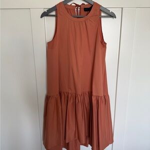 Sleeveless Rust Orange Dress
